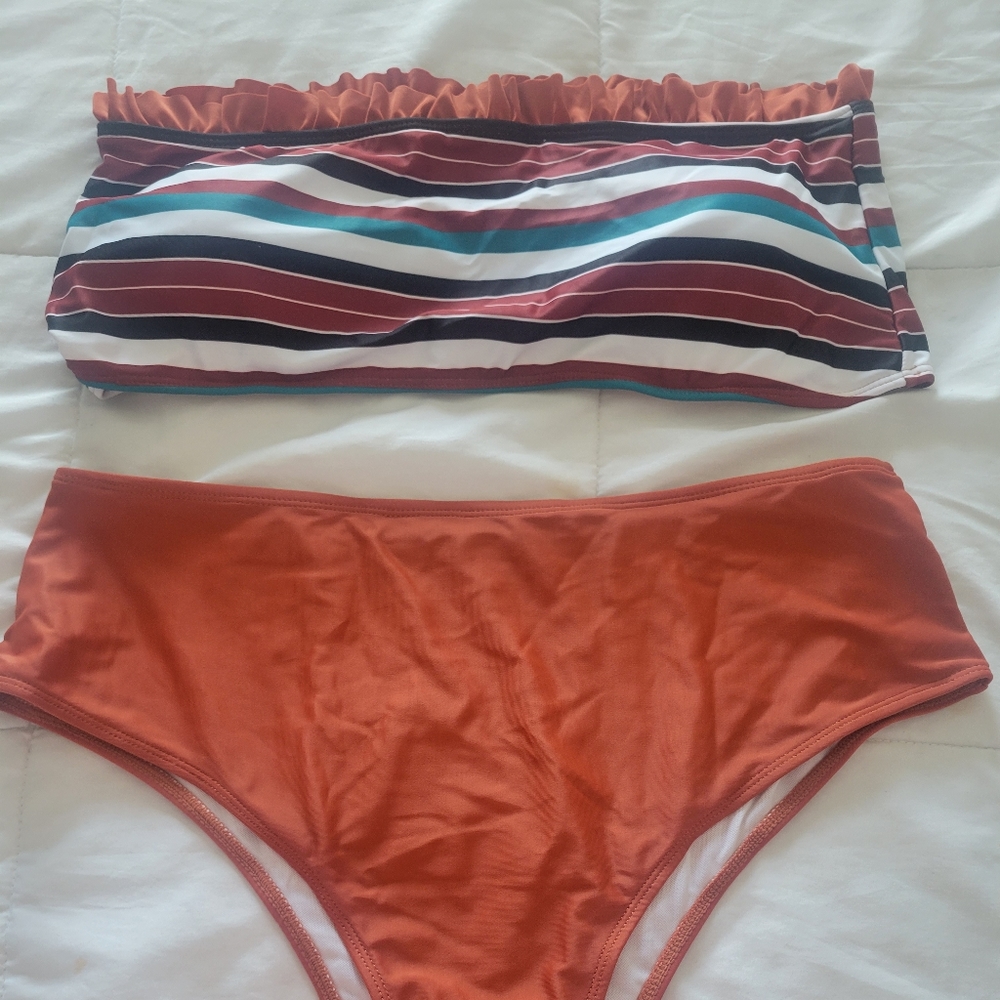 two piece tube top bikini